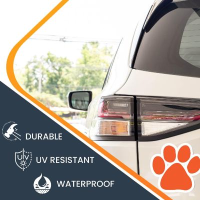 Magnet Me Up Blank Orange Pawprint Magnet Decal, 5 Inch, Heavy Duty Automotive Magnet for Car Truck SUV Image 2