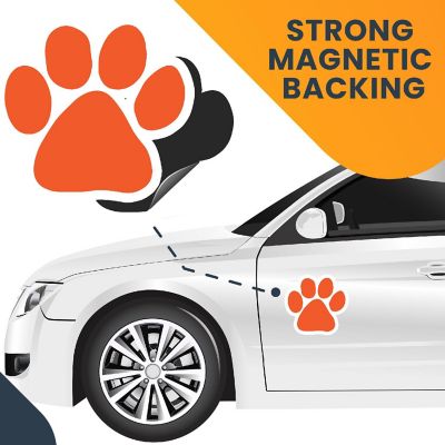 Magnet Me Up Blank Orange Pawprint Magnet Decal, 5 Inch, Heavy Duty Automotive Magnet for Car Truck SUV Image 3