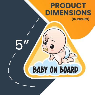 Magnet Me Up Boy Baby Babies On Board Magnet Decal, 5 inches, Heavy Duty Safety Automotive Magnet For Car Truck SUV Or Any Other Magnetic Surface Image 1