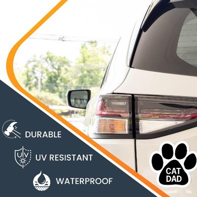 Magnet Me Up Cat Dad Pawprint Magnet Decal, 5 Inch, Heavy Duty Automotive Magnet for Car Truck SUV Image 2