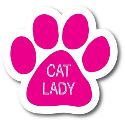 Magnet Me Up Cat Lady Pink Pawprint Magnet Decal, 5 Inch, Heavy Duty Automotive Magnet for car Truck SUV Image 1