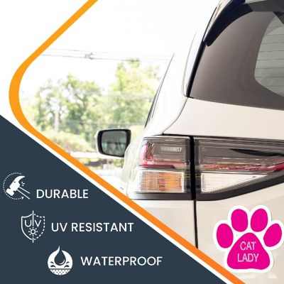 Magnet Me Up Cat Lady Pink Pawprint Magnet Decal, 5 Inch, Heavy Duty Automotive Magnet for car Truck SUV Image 2