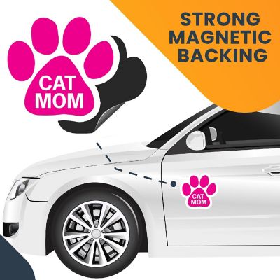 Magnet Me Up Cat Mom Pink Pawprint Magnet Decal, 5 Inch, Heavy Duty Automotive Magnet for Car Truck SUV Image 3
