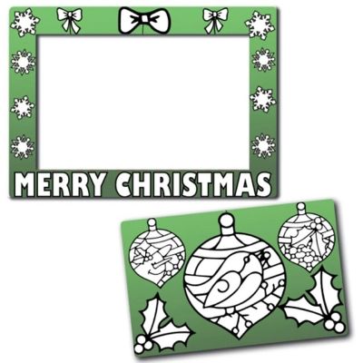 Magnet Me Up Color Your Own Christmas Ornaments Picture Frame DIY Holiday Magnet, 5x7 Inches with 3.5 x 5.5 Inch Cut-Out, Gift Idea Image 1