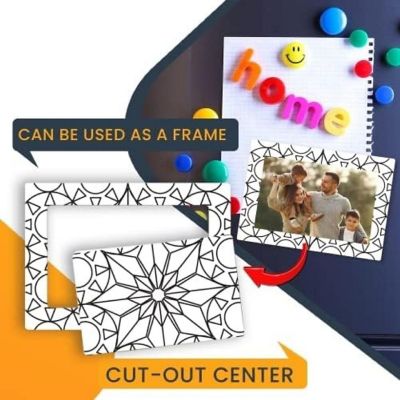 Magnet Me Up Color Your Own Christmas Star Picture Frame DIY Holiday Magnet 5x7 Inches with 3.5x5.5 Inch Cut-Out Center, Artistic Gift Idea Image 3