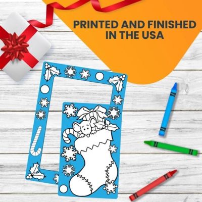 Magnet Me Up Color Your Own Christmas Stocking Picture Frame DIY Holiday Magnet, 5x7 Inches with a 3.5x5.5 Inch Cut-Out, Creative Artistic Image 1