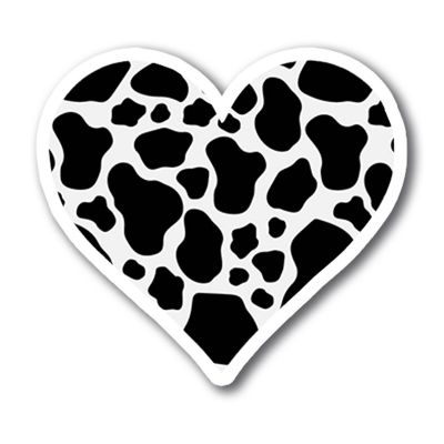 Magnet Me Up Cow Print Heart Magnet Decal, 5 Inches, Heavy Duty Automotive Magnet For Car Truck SUV Or Any Other Magnetic Surface Image 1