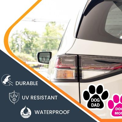 Magnet Me Up Dog Dad and Dog Mom Pawprint Magnet Decal, 2 Pack, 5 Inch, Heavy Duty Automotive Magnet for Car Truck SUV Image 2