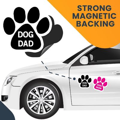 Magnet Me Up Dog Dad and Dog Mom Pawprint Magnet Decal, 2 Pack, 5 Inch, Heavy Duty Automotive Magnet for Car Truck SUV Image 3