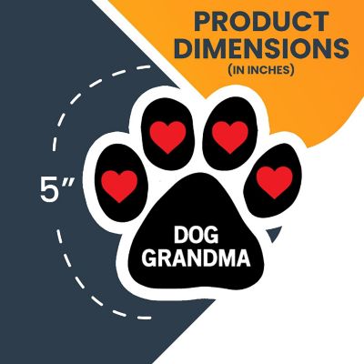 Magnet Me Up Dog Grandma Pawprint Magnet Decal, 5 Inch, Heavy Duty Automotive Magnet for Car Truck SUV Image 1