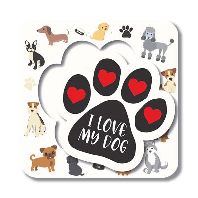 Magnet Me Up Dog Paw Picture Frame Magnet Decal, 5.75 x 5.75 Square and 4x3.5 Paw Cut Out, Heavy Duty Automotive Magnet for Car Truck SUV Image 1