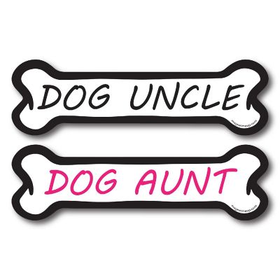 Magnet Me Up Dog Uncle and Dog Aunt Dog Bone Magnet Decal, 2x7 Inches, 2 Pack, Heavy Duty Automotive Magnet for Car Truck SUV Image 1