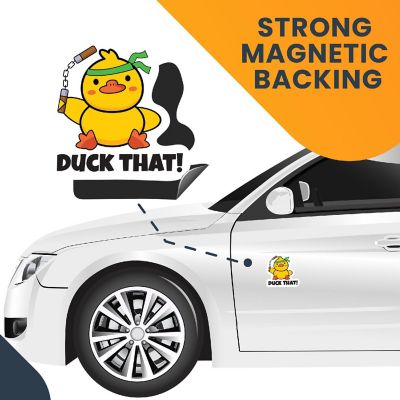 Magnet Me Up Duck That! Crazy Cute Duck Magnet Decal, 6x4 Inches, Heavy Duty Automotive for Car, Truck, Refrigerator, Or Any Other Magnetic Surface Image 3