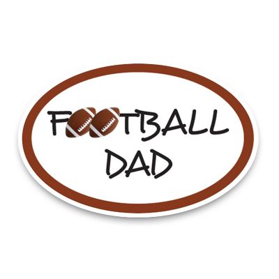 Magnet Me Up Football Dad Sports Oval Magnet Decal, 4x6 Inches, Heavy Duty Automotive Magnet for car Truck SUV Image 1