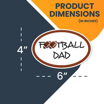 Magnet Me Up Football Dad Sports Oval Magnet Decal, 4x6 Inches, Heavy Duty Automotive Magnet for car Truck SUV Image 1