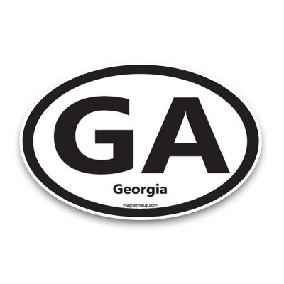 Magnet Me Up GA Georgia US State Oval Magnet Decal, 4x6 Inches, Heavy Duty Automotive Magnet for Car Truck SUV Image 1