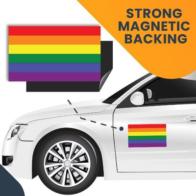 Magnet Me Up Gay Pride LGBTQ Rainbow Flag Car Magnet Decal, 7x12 Inches, Heavy Duty for Car Truck SUV, in Support of LGBTQ Image 3