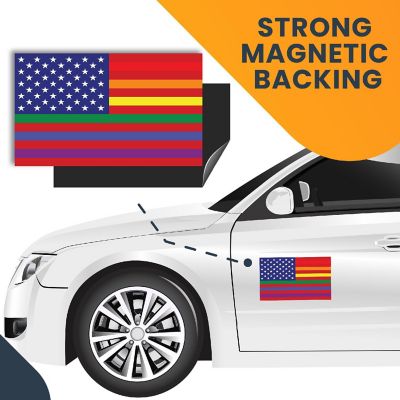 Magnet Me Up Gay Pride LGTBQ Rainbow American Flag Car Magnetic Decal, 5x8 Inches,  Automotive Vinyl Magnet for Car, Truck, SUV, in Support of LGBTQ Image 3