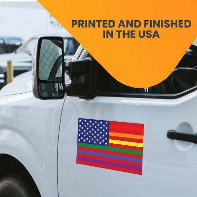 Magnet Me Up Gay Pride LGTBQ Rainbow American Flag Car Magnetic Decal, 7x12 Inches, Automotive Vinyl Magnet for Car, Truck, SUV, in Support of LGBTQ Image 2