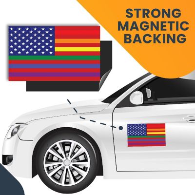 Magnet Me Up Gay Pride LGTBQ Rainbow American Flag Car Magnetic Decal, 7x12 Inches, Automotive Vinyl Magnet for Car, Truck, SUV, in Support of LGBTQ Image 3