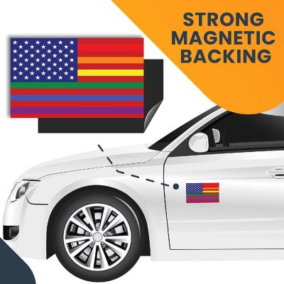 Magnet Me Up Gay Pride LGTBQ Rainbow American Flag Magnet Decal, 3x5 Inches, 2 Pack, Heavy Duty Automotive Magnet for Car Truck SUV, in Support of LGBTQ Image 3