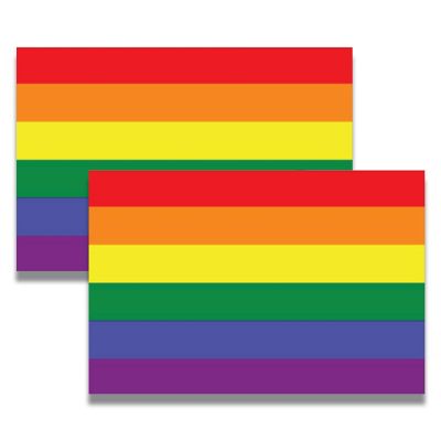 Magnet Me Up Gay Pride LGTBQ Rainbow Flag Car Magnetic Decal, 4x6 Inches, 2 PK, for Car, Truck, SUV, in Support of LGBTQ, Fade Resistant Image 1