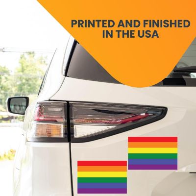 Magnet Me Up Gay Pride LGTBQ Rainbow Flag Car Magnetic Decal, 4x6 Inches, 2 PK, for Car, Truck, SUV, in Support of LGBTQ, Fade Resistant Image 2