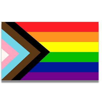 Magnet Me Up Gay Pride Progress Pride Rainbow Flag Magnet Decal, 5x8 Inches, Heavy Duty Automotive Magnet for Car, Truck, SUV, in Support of LGBTQ Image 1