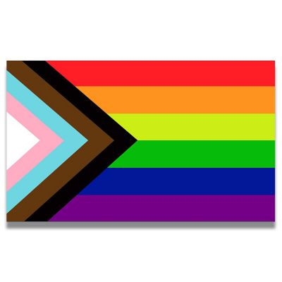 Magnet Me Up Gay Pride Progress Pride Rainbow Flag Magnet Decal, 7x12 Inches, Heavy Duty Automotive Magnet for Car, Truck, SUV, in Support of LGBTQ Image 1