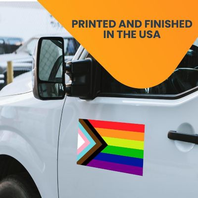 Magnet Me Up Gay Pride Progress Pride Rainbow Flag Magnet Decal, 7x12 Inches, Heavy Duty Automotive Magnet for Car, Truck, SUV, in Support of LGBTQ Image 2