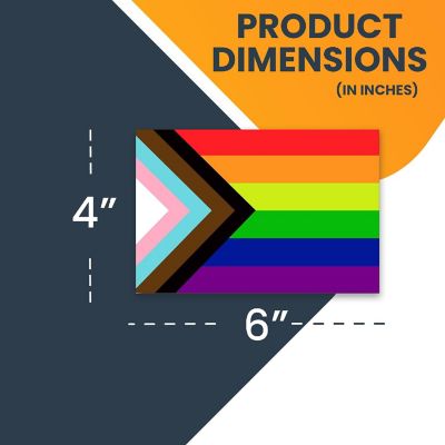 Magnet Me Up Gay Pride Progress Rainbow Flag Magnet Decal, 4x6 Inches, Heavy Duty Automotive Magnet for Car Truck SUV, in Support of LGBTQ Image 1