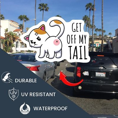 Magnet Me Up Get Off My Tail Cat Magnet Decal, No Tailgating, 6x4 Inch, Funny Cute Joke Gag Gift, Vehicle Safety, Automotive Magnet for Car, Truck, SUV Image 2