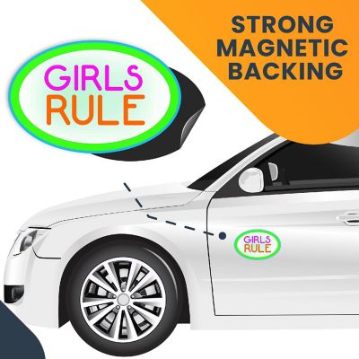 Magnet Me Up Girls Rule Oval Magnet Decal, 4x6 Inches, Heavy Duty Automotive Magnet for Car Truck SUV Image 3