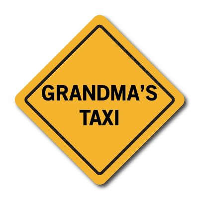 Magnet Me Up Grandma's Taxi Magnet Decal , 5x5 Inches, Heavy Duty Automotive Magnet Car Truck SUV Image 1
