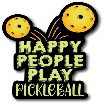 Magnet Me Up Happy People Play Pickleball Magnet Decal, 5x6 Inch, Heavy Duty Automotive Magnet For Car Truck SUV Or Any Other Magnetic Surface Image 1