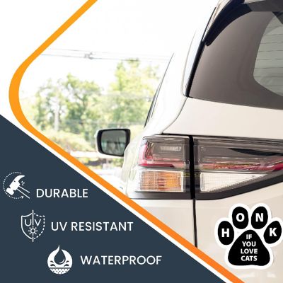 Magnet Me Up Honk If You Love Cats Pawprint Magnet Decal, 5 Inch, Heavy Duty Automotive Magnet for Car Truck SUV Image 2