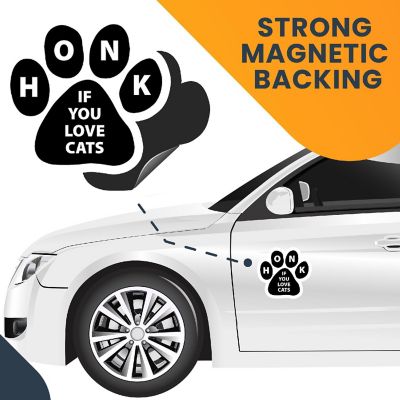 Magnet Me Up Honk If You Love Cats Pawprint Magnet Decal, 5 Inch, Heavy Duty Automotive Magnet for Car Truck SUV Image 3