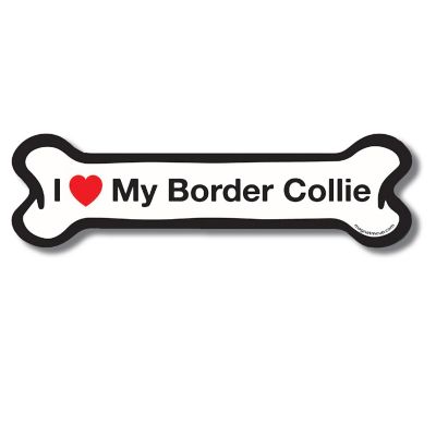 Magnet Me Up I Love My Border Collie Dog Bone Magnet Decal, 2x7 Inches, Heavy Duty Automotive Magnet for Car Truck SUV Image 1