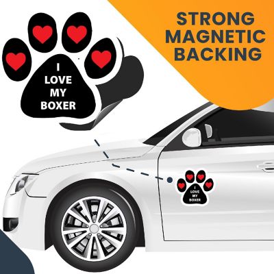 Magnet Me Up I Love My Boxer Pawprint Magnet Decal, 5 Inch, Heavy Duty Automotive Magnet for Car Truck SUV Image 3