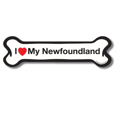 Magnet Me Up I Love My Newfoundland Dog Bone Magnet Decal, 2x7 Inches, Heavy Duty Automotive Magnet for Car Truck SUV Image 1