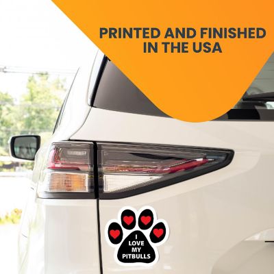Magnet Me Up I Love My Pitbulls Pawprint Magnet Decal, 5 Inch, Heavy Duty Automotive Magnet for Car Truck SUV Image 2