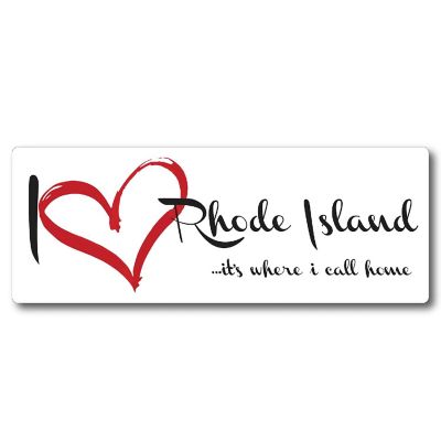 Magnet Me Up I Love Rhode Island, It's Where I Call Home US State Magnet Decal, 3x8 Inches Heavy Duty Automotive Magnet for Car Truck SUV Image 1