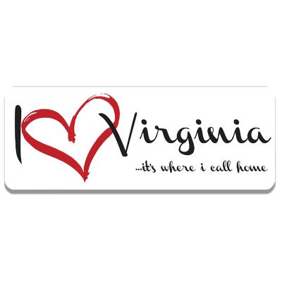 Magnet Me Up I Love Virginia, It's Where I Call Home US State Magnet Decal, 3x8 Inches Heavy Duty Automotive Magnet for Car Truck SUV Image 1