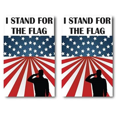Magnet Me Up I Stand for The Flag American Flag Magnet Decal, 3x5 Inches, 2 Pack, Red, White, Blue, Black, Heavy Duty Automotive Magnet for Car Truck SUV Image 1