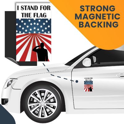 Magnet Me Up I Stand for The Flag American Flag Magnet Decal, 3x5 Inches, 2 Pack, Red, White, Blue, Black, Heavy Duty Automotive Magnet for Car Truck SUV Image 2