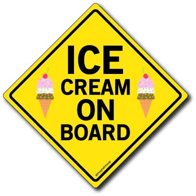 Magnet Me Up Ice Cream On Board Magnet Decal, 5x5 Inches, Heavy Duty Automotive Magnet for Car Truck SUV Image 1