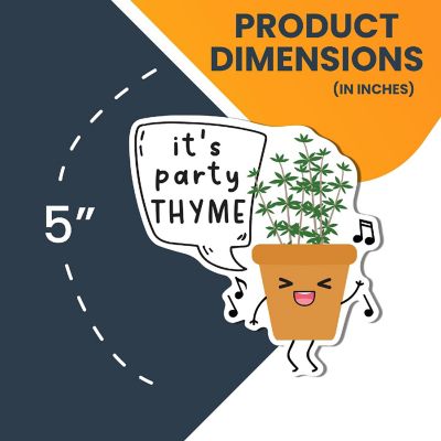Magnet Me Up It's Party Thyme Cute Funny Plant Succulent Magnet Decal, 5 inches, Heavy Duty Automotive Magnet For Car Truck SUV Or Any Other Magnetic Surface Image 1