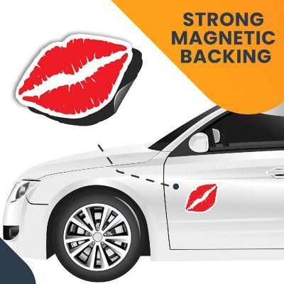 Magnet Me Up Kiss Mark Luscious Blazing Red Lips Magnet Decal, 6 Inches, Heavy Duty Automotive Magnet for Car Truck SUV Image 3