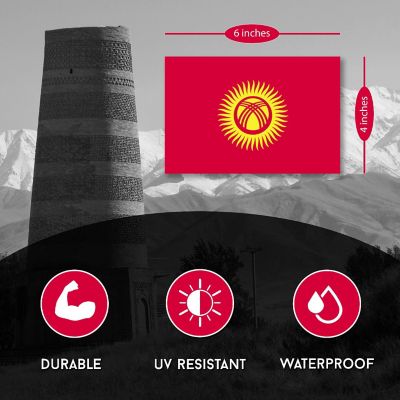 Magnet Me Up Kyrgyzstan Kyrgyz Flag Car Magnet Decal, 4x6 Inches, Heavy Duty Automotive Magnet for Car, Truck SUV Image 1