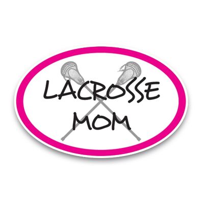 Magnet Me Up Lacrosse Mom Sports Pink Oval Magnet Decal, 4x6 Inches, Heavy Duty Automotive Magnet for Car Truck SUV Image 1